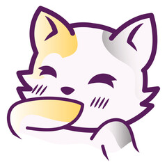 Cute emoji cat for Twitch game streaming. Cat emoji vector illustration.