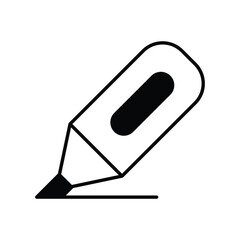 highlighter icon with white background vector stock illustration