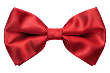 Red bow tie isolated on transparent background