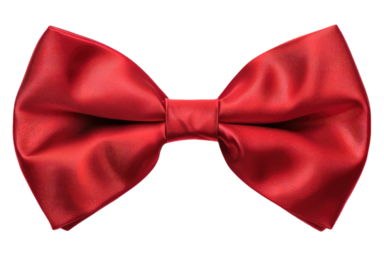 Red bow tie isolated on transparent background