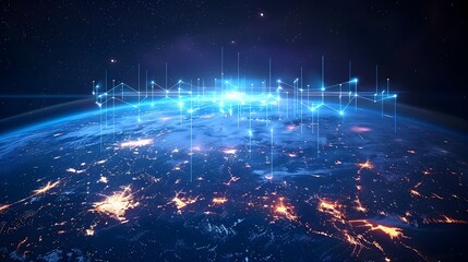 Global Digital Network and Connectivity Concept with Futuristic Cyber Technology Landscape