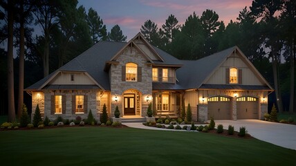 luxury home in the night