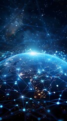 Digital Global Network and Connectivity Concept with Cyber Technology and International Data