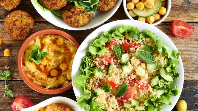 assorted of lebanese food