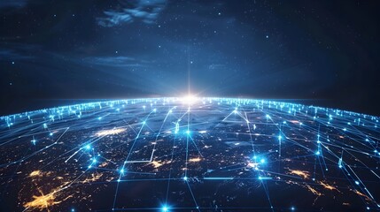 Digital World Globe with High Speed Data Transfer and Cyber Technology for Global Connectivity