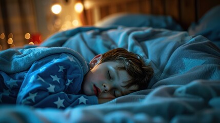 The boy in star pajamas