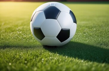 Fototapeta premium soccer ball on green grass