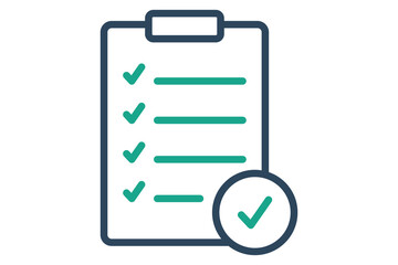 Meal plan icon. menu list with check marks. icon related to monitor nutrition. line icon style. health elements vector illustration