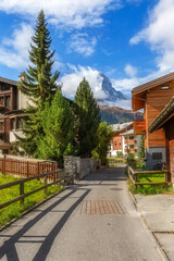 Matterhorn and Zermatt alpine village, Switzerland