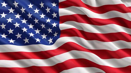 Fototapeta premium Fluttering vigorously in the breeze, the American flag