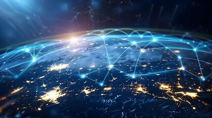 Futuristic Digital Globe with Global Network and High Speed Connectivity Concept