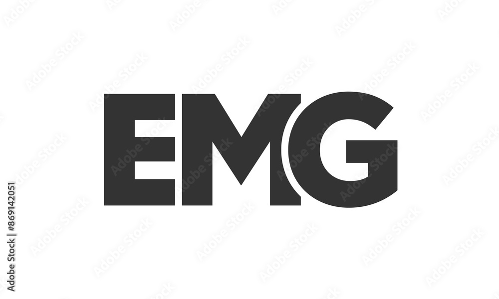 Poster emg logo design template with strong and modern bold text. initial based vector logotype featuring s