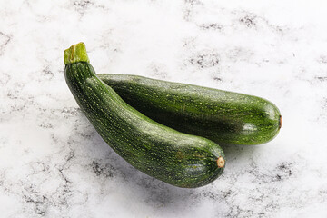 Raw young small green zucchini
