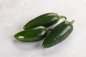 Raw green Mexican jalapeno pepper