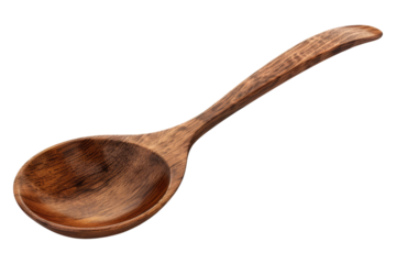 Wooden spoon isolated on transparent background