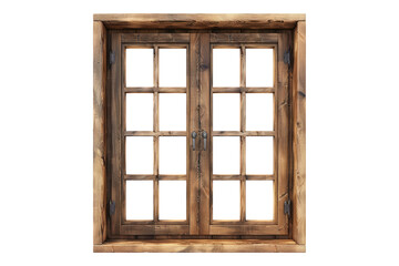 Wooden window isolated on transparent background