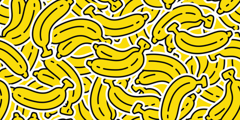 banana seamless pattern vector fruit cartoon gift wrapping paper scarf isolated tile wallpaper repeat background textile illustration doodle design