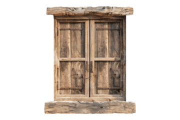 Wooden window isolated on transparent background