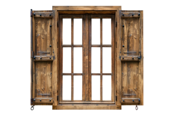 Wooden window isolated on transparent background