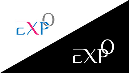 EXPO LETTERING TYPOGRAPHY BRAND LOGO DESIGN VECTOR WITH SPECIAL CHARACTER