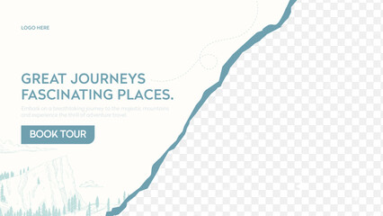 travelling adventure banner design vector template for trip tour vacations and adventure 