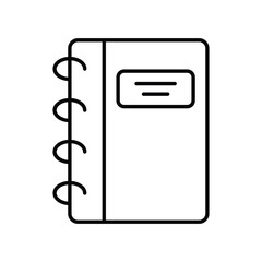 notebook icon with white background vector stock illustration