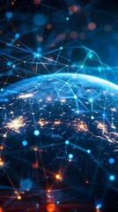 Digital World Globe Concept of Global Network and Cyber Technology