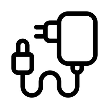 phone charger icon with line style, perfect for user interface projects
