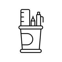 pencil case icon with white background vector stock illustration