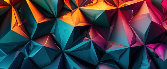 Obraz premium Geometric Pattern With Vibrant, Electric Colors And Dark Background , Wallpapers HD, Background