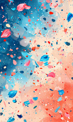 abstract watercolor background with paint splash like confetti wallpaper in soft pastel colors blue pink beige