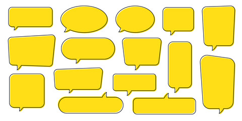 Obraz premium Chat bubble in yellow, quote background, Speech bubble, message box set.