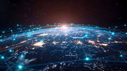 Digital Global Network Connectivity and Cyber Technology on Planet Earth with Clear Space