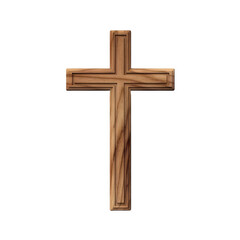 Old wooden cross cut out