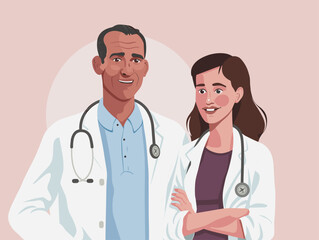 Fototapeta premium Animated Doctor Reassures Patient with Gentle Smile