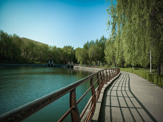 Beautiful riverside scenery, Changchun, China