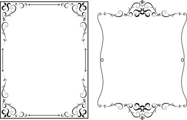 vector frames black on a white background