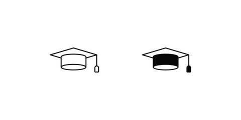 graduation icon with white background vector stock illustration