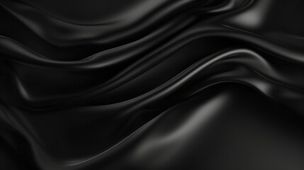 Obraz premium Smooth black folds with elegant fluid movement.