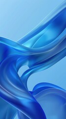 Abstract blue waves with elegant fluid movements.