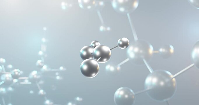 Formic acid rotating 3d molecule, molecular structure of carboxylic acid, seamless video