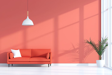 Contemporary interior decor, minimalist style, flat design illustration