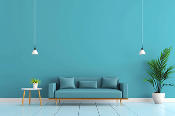 Modern furnished living room, sleek furniture, flat design illustration