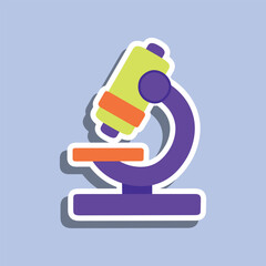 Microscope stickers icon, icons for school supplies