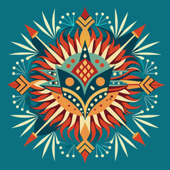 Fototapeta premium Design a vector of fireworks with a tribal pattern influence.