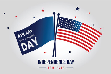 Independence Day art background, 4th july poster or art, USA flags, united states, Translate: Happy Independence Day 4th July
