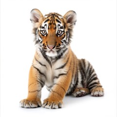 baby tiger isolated on white background, high quality