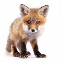 Fototapeta premium baby fox isolated on white background, high quality 
