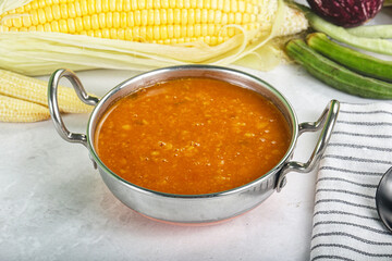 Vegan cuisine - hot tomato soup