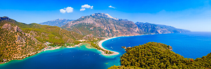 Obraz premium Blue Lagoon aerial panoramic view, Oludeniz beach